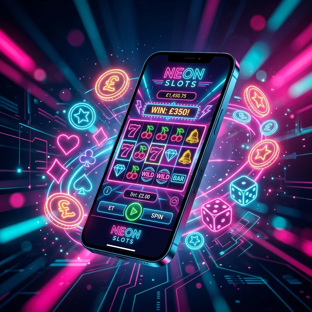 Visual de smartphone com slots e fichas de jogos online